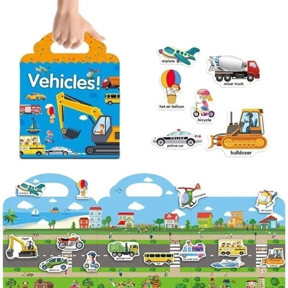 New educational toy “vehicles” sticker book 3+